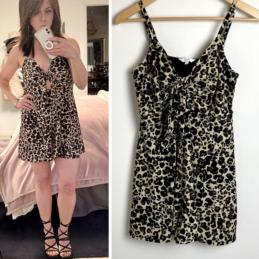 CANDIE’S Leopard Print Romper MEDIUM